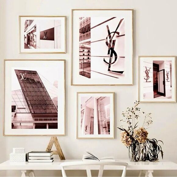 SAINT LAURENT Pink, and black luxury wall art home decor YOU CHOOSE 2! - Picture 12 of 12
